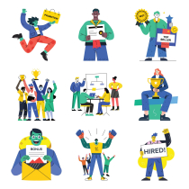 Success and Winnings Illustrations Vector  Screenshot 5